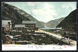 Andermatt, Oberalpstrasse mit Hotel und 