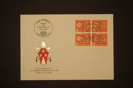 1969 MiNr. 103 Schweiz Ausg. Organisationen, 4er Block FDC
