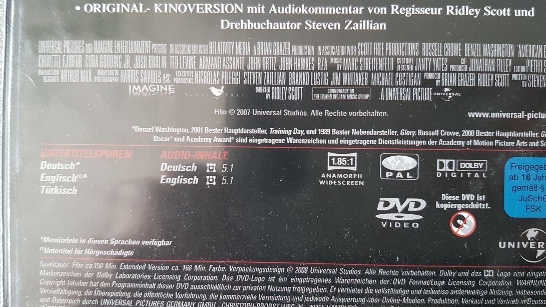 Tutti i DVDs: DVD American Gangster / Russel Crowe – Usato da Oetwil am See venduto da fineli2 1