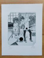 Exlibris Günter Hujber - Original Radierung Erotik signiert