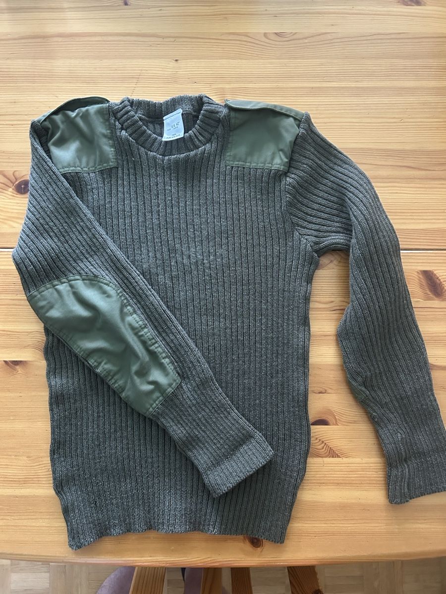 Pullover & Sweatshirts: Pull Militaire Laine Vert Taille 52 Patchs Épaules Coudes Bo – Gebraucht aus St-Imier von yoye 4