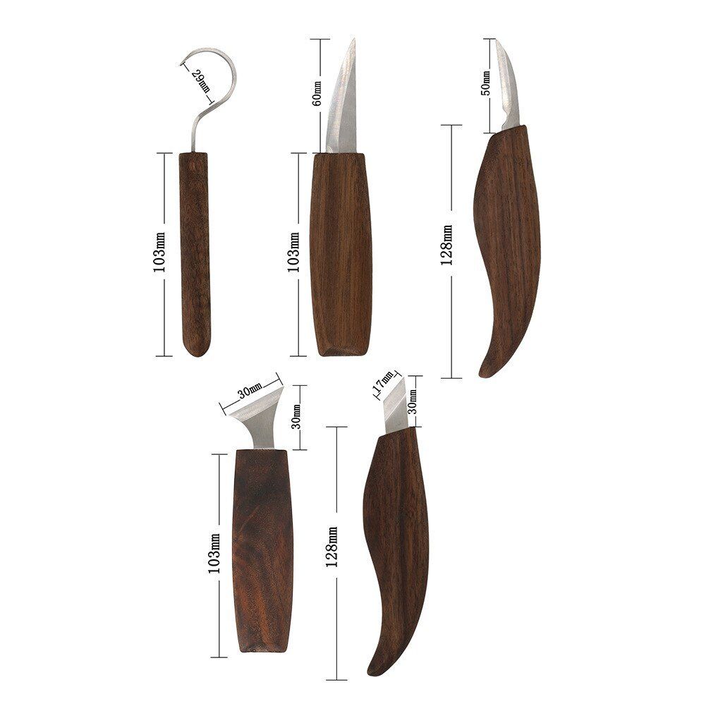 Alle Werkzeuge: 🐭 NEU Schnitzmesser Stechbeitel Set 5-Teilig – Neu und originalverpackt aus Wittenbach von ChinaSeidenstrasse 3