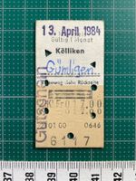 Kölliken - Gümligen, altes Bahn Billett, SBB