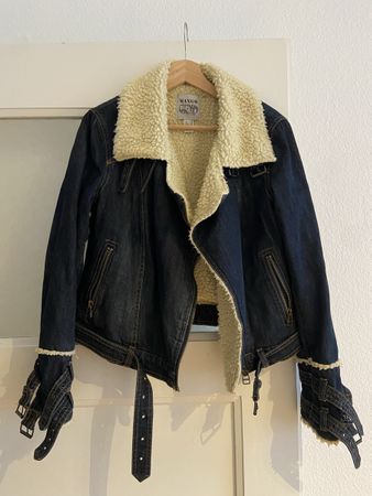 Mango Jeans Jacke mit Teddyfell, Grösse M - Winter ❄️