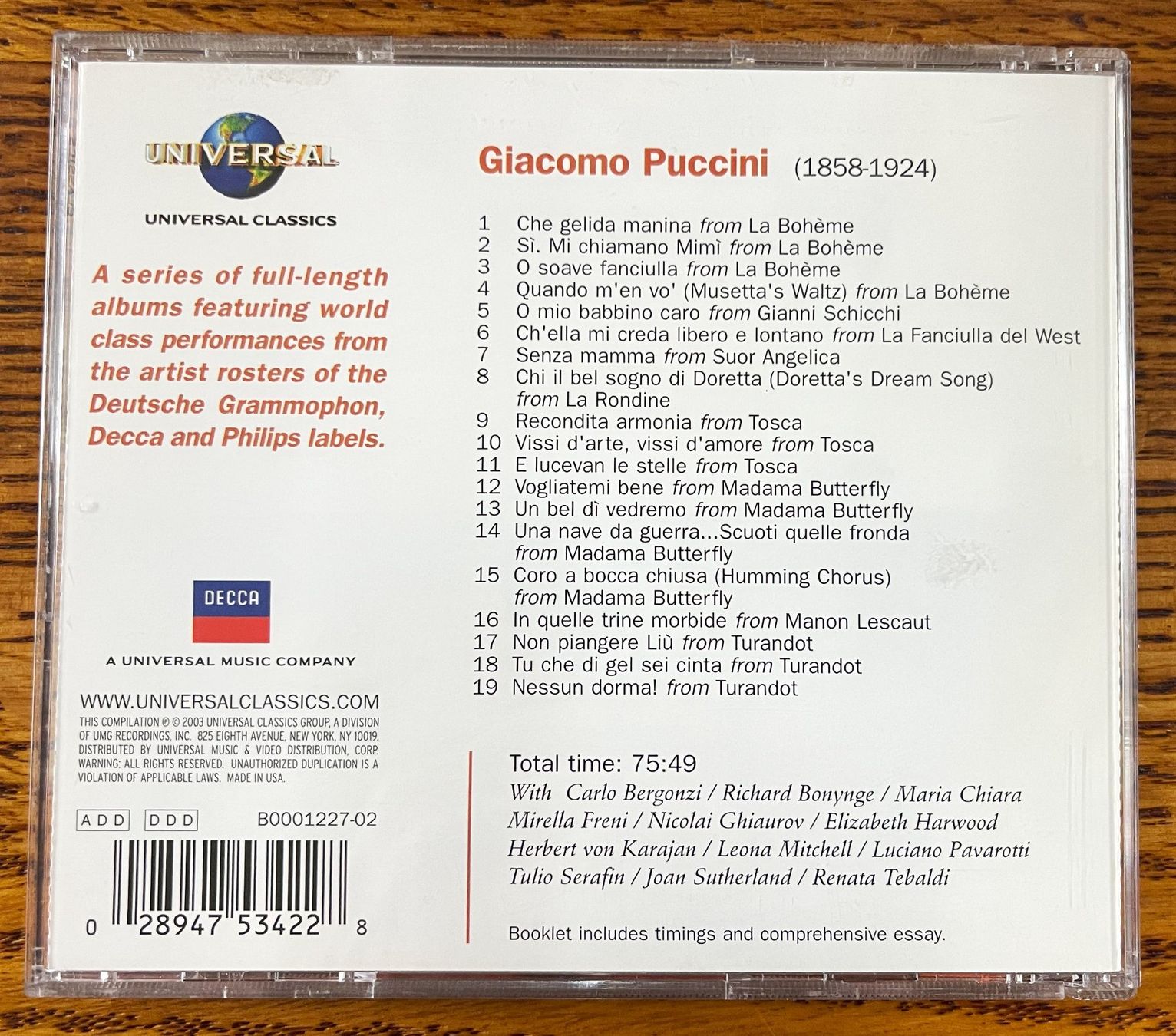 CD: Puccini opera arias CD – Usato da Oftringen venduto da Vucki 1