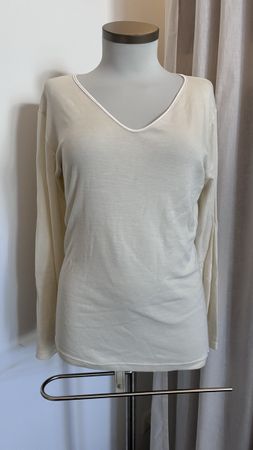 Elegantes Shirt, Gr. 46, Naturweiss, Wolle/Seide Top Zustand
