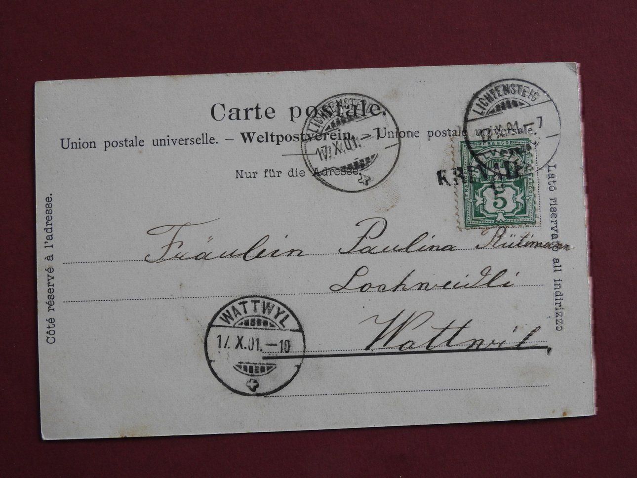 Cartoline postali: Gruss von der Gruben b. Lichtensteig – Usato da Rain venduto da 999-800-K 1
