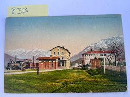 alte Ansichtskarte Giubiasco Bahnhof Hotel Camoghe, 1917
