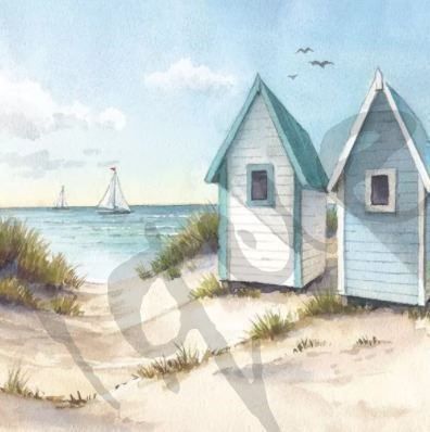 Tovaglioli: Serviette sunny beach (1484) 2Stk. – Nuovo (secondo la descrizione) da Schlatt TG venduto da kreativ-atelier