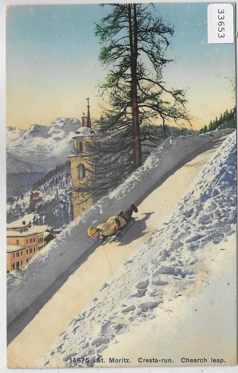 St. Moritz - Cresta-run - Bobbahn - Litho (Gebraucht) in Ettingen für ...