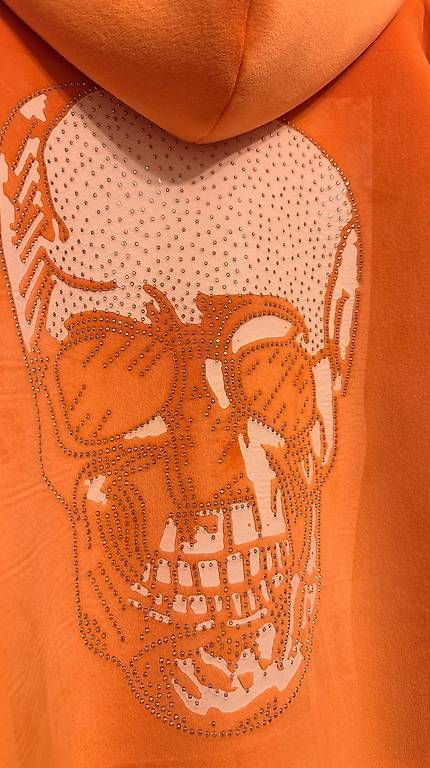 Mäntel: Mantel Orange Skull – Gebraucht aus Möhlin von Fusel7