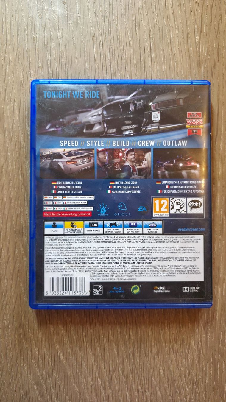 Sony Giochi: PS4, Game, PlayStation, Need for Speed, OVP – Usato da Sirnach venduto da TheMrFreeman 1
