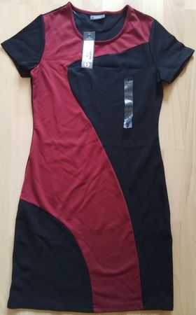 Kleid / Gr. S / dunkelrot/schwarz NEU