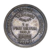 Valcambi Suisse Rose Silberbarren Rund 1g