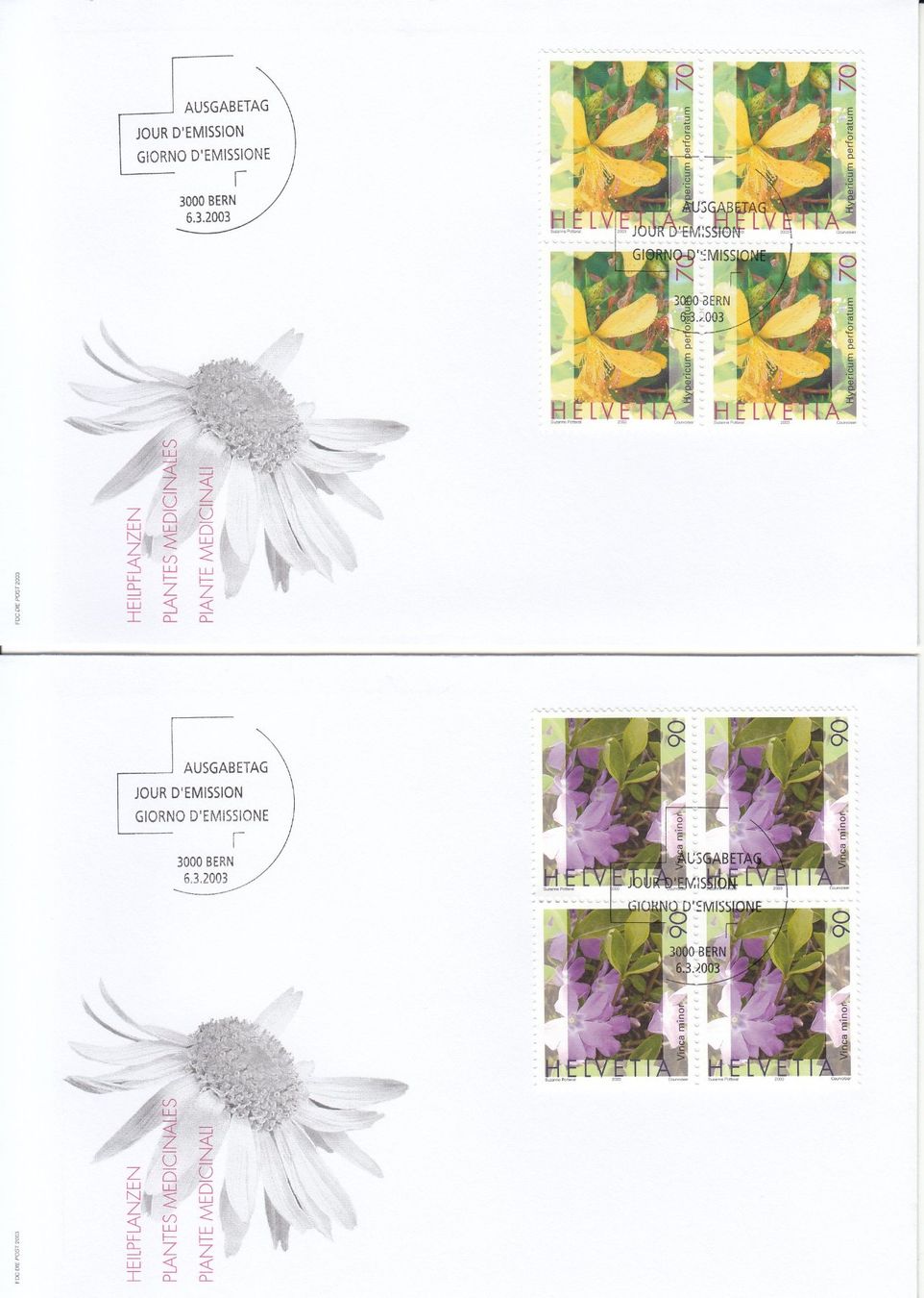Tutti i francobolli: SBK 1073 - 1079 im 4er-Block FDC – Usato da Bürglen TG venduto da StampGraf 1
