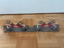Kerzenhalter für 4 Teelichter mit Hirschsujet