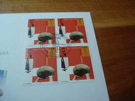Marke Unspunen, 2005, FDC Einzel + 4erblock