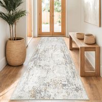 Teppich Läufer 80x300 cm beige waschbar rutschfest