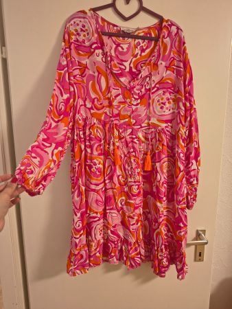 Kleid Zwillingsherz pink orange Grösse S/M NEU
