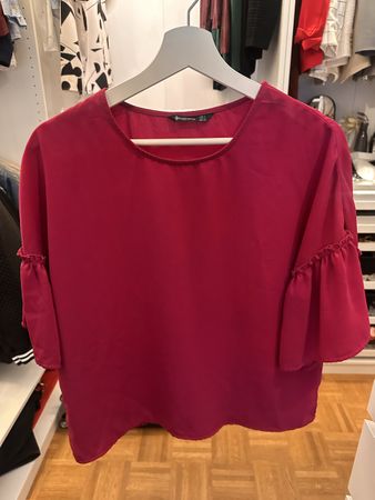 Stradivarius Sommer Bluse, Gr. S, Top Zustand, Himbeerrot