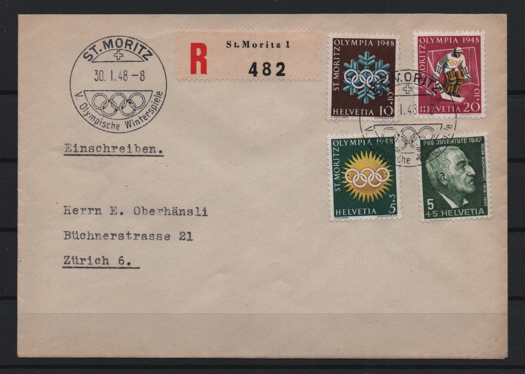 Tous les timbres: R-Beleg Schweiz 1948 – D'occasion à Ebikon par bowito