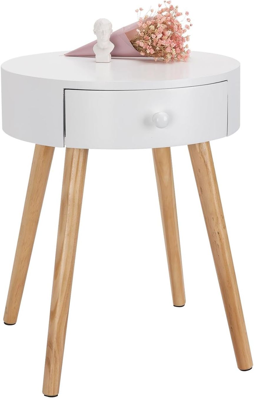 Comodini: Nachttisch mit Schublade Beistelltisch Weiss – Nuovo e nell'imballaggio originale da Kreuzlingen venduto da DealBlitz