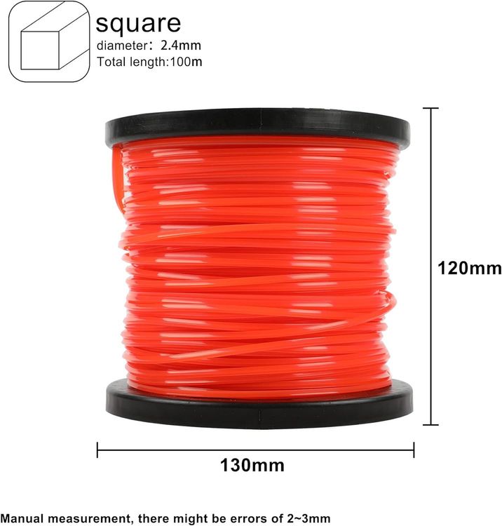 2x Rasentrimmerschnur 1,6 Mm X 100 M | Rundes Nylon-Seil Für Trimmer | Robust & Universell Einsetzbar (blau, Orange)