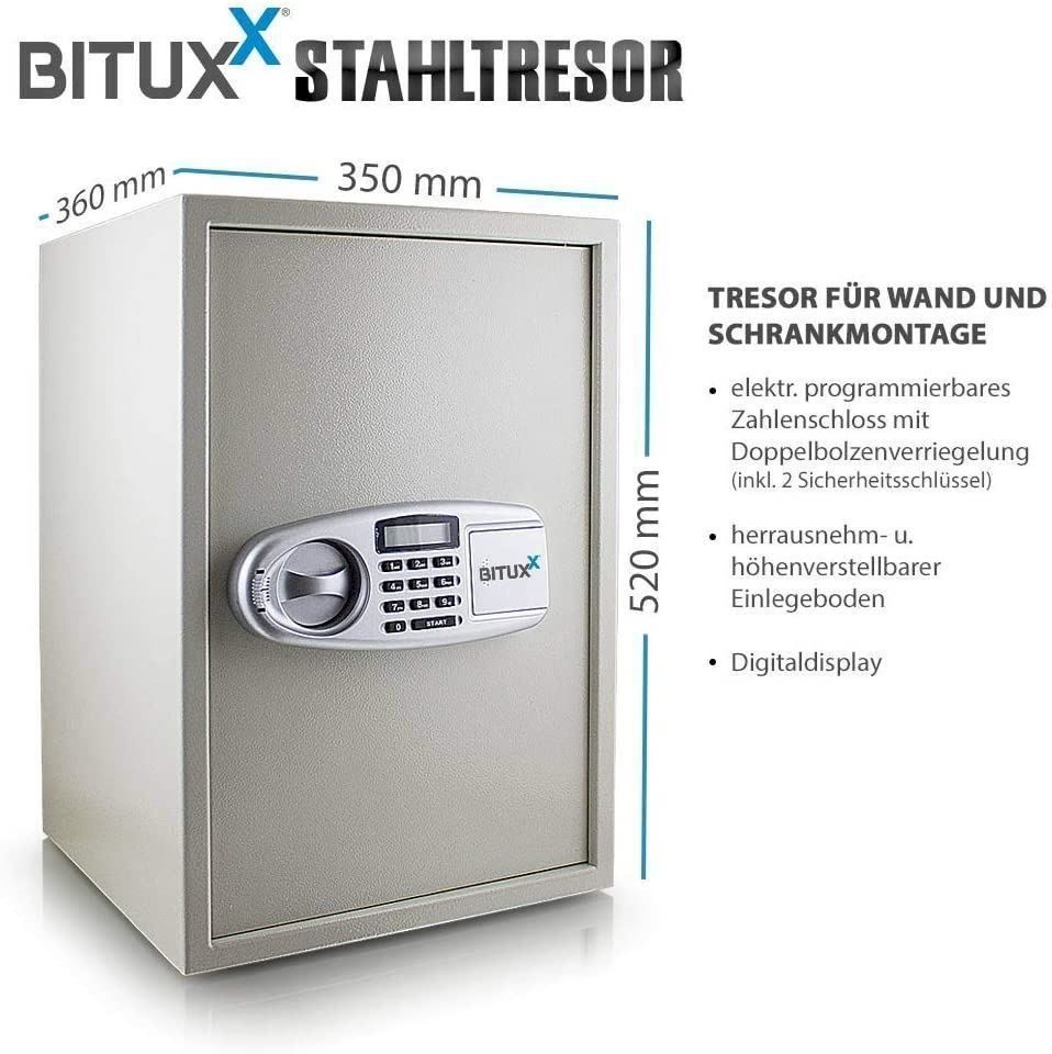 Tresor: BITUXX Safe Tresor Möbeltresor lichtgrau – Neu und originalverpackt aus Bottighofen von zaap 3