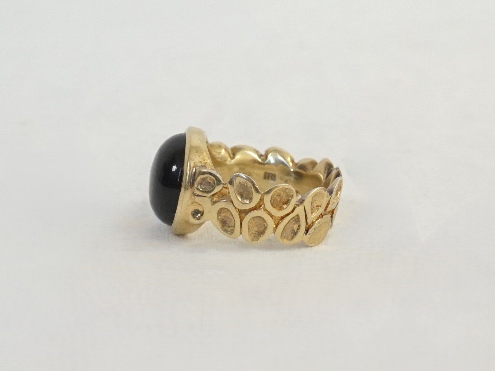 Anelli: goldfarbener Silber-Ring mit braunem Schmuckstein – Usato da Pratteln venduto da Restwert_Pratteln 4
