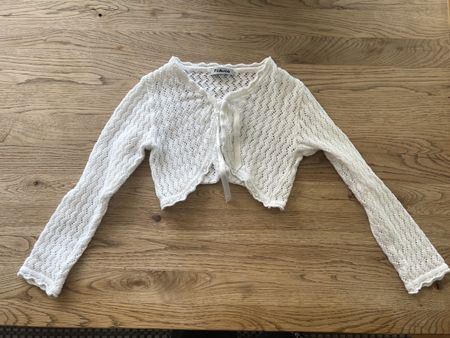 Weisser Strick Bolero Jäckchen Gr. ca. 104/110