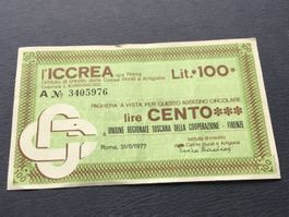 NOTGELD Italia,100 Lire Casse Rurali e artigiane 31/5/ 1977