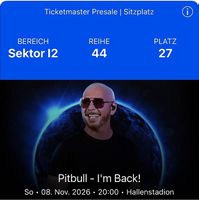 Pittpull Konzert- 08.11.2026 -  Hallenstadion Zürich
