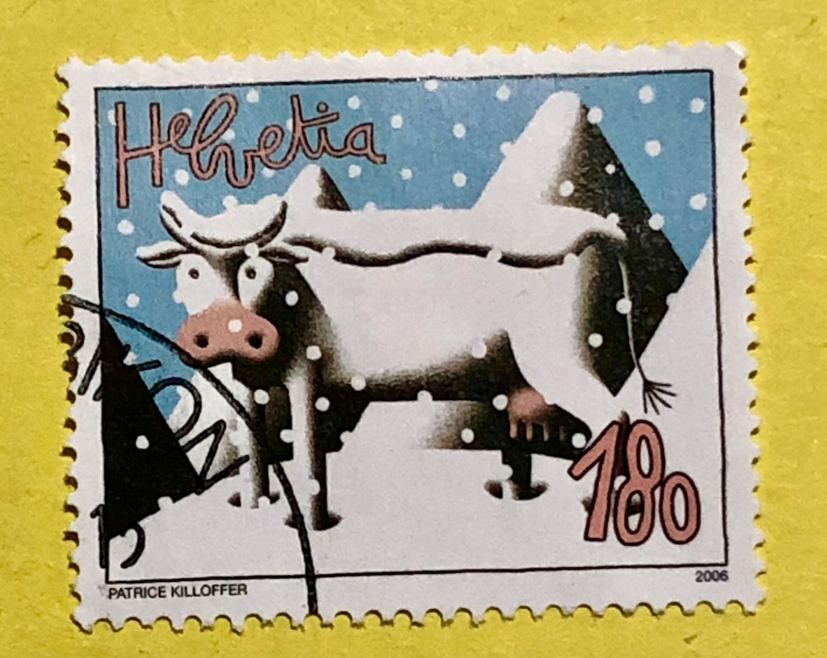 Alle Briefmarken: Nr.1201 GESTEMPELT Kuh im Schnee 2006 – Gebraucht aus Aarau von Billa007