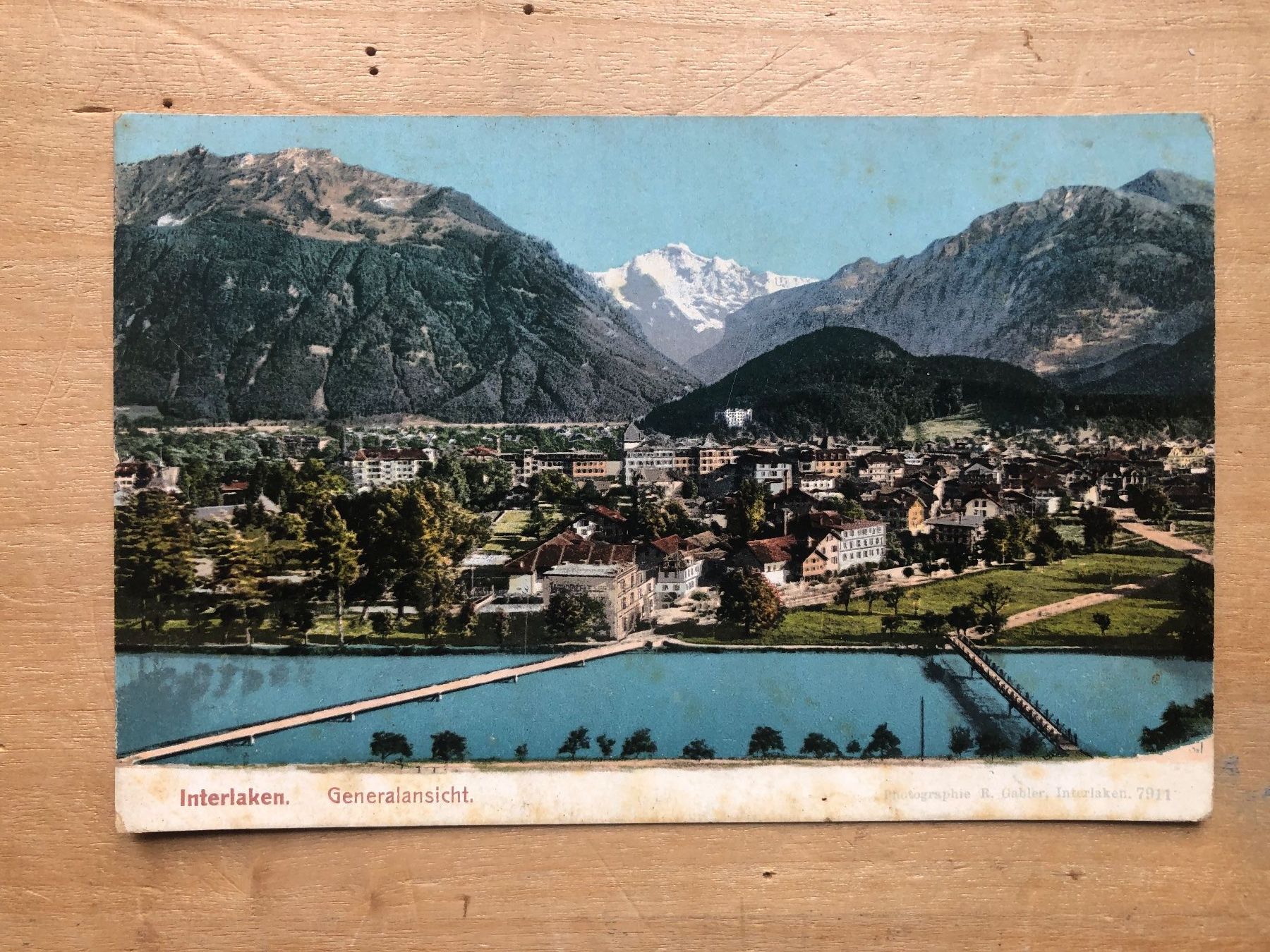 Cartoline postali: Interlaken Generalansicht ~ 1906 – Usato da Neuchâtel venduto da Atahuallpa