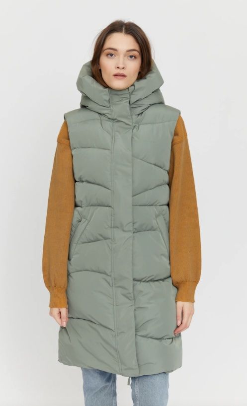 Gilet & Giacche senza maniche: Mazine, lange Steppweste mit Kapuze, Gr. XS – Usato da Zürich venduto da snowow 1