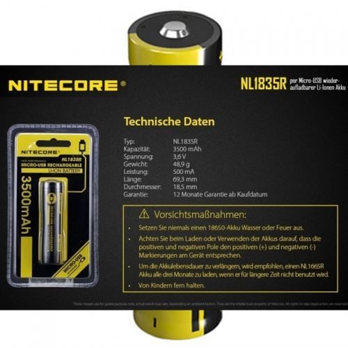 Accessori: Nitecore Li-ion Akku 18650 3,6 Volt,  35 – Nuovo e nell'imballaggio originale da Hünenberg venduto da Akkushop-Schweiz 6