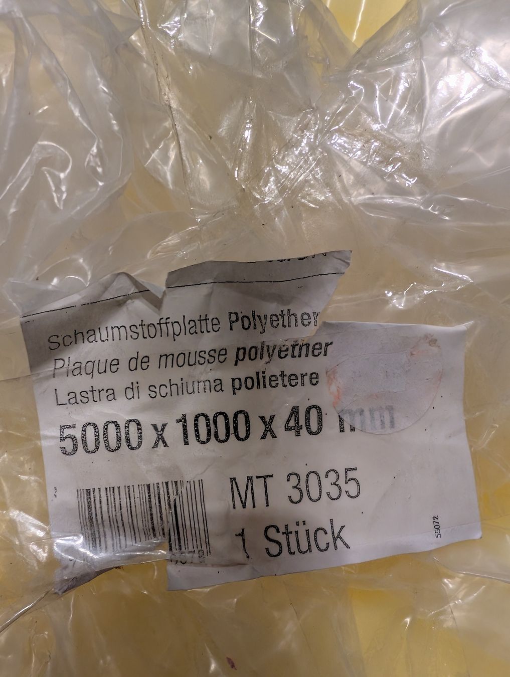 Piatti di portata: Schaumstoffplatte Polyether 5000x1000x40mm 1 Stueck neu – Nuovo e nell'imballaggio originale da Wallisellen venduto da Sladjko97 2