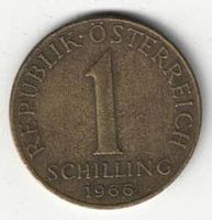 1 Schilling Münze - Alpen Edelweiss - Österreich 1966