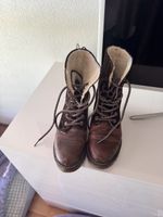 Bottines fourrées Tamaris marron cuir SympaTex état usage