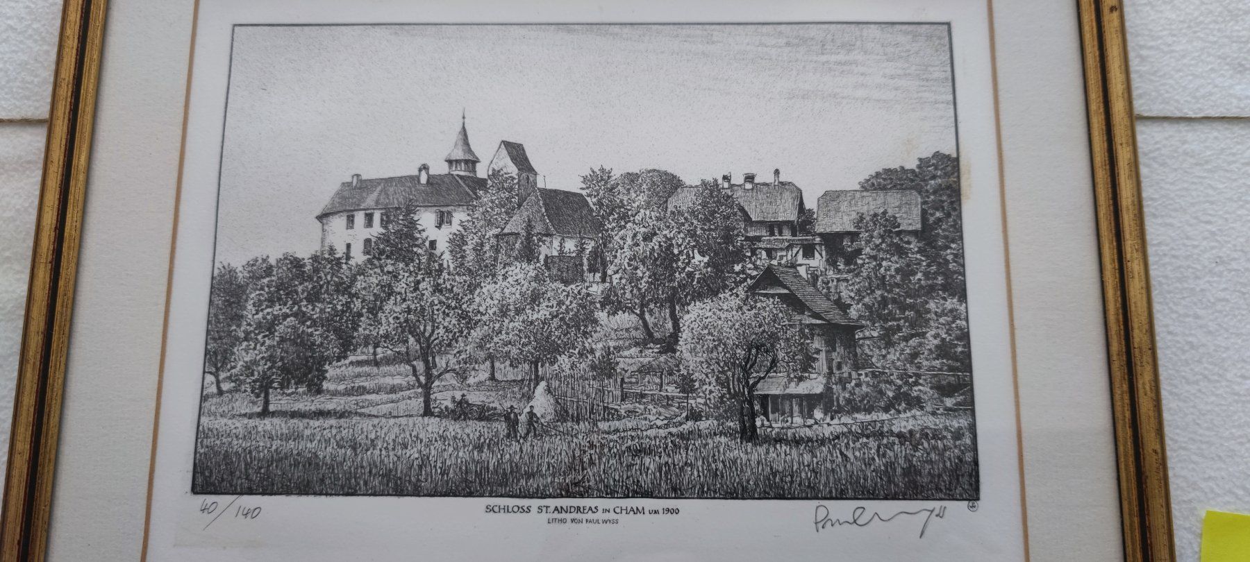 Grafica & Litografie: Original-Lithographie "Schloss Andreas in Cham um 1900" – Usato da Stäfa venduto da Rampensau 1