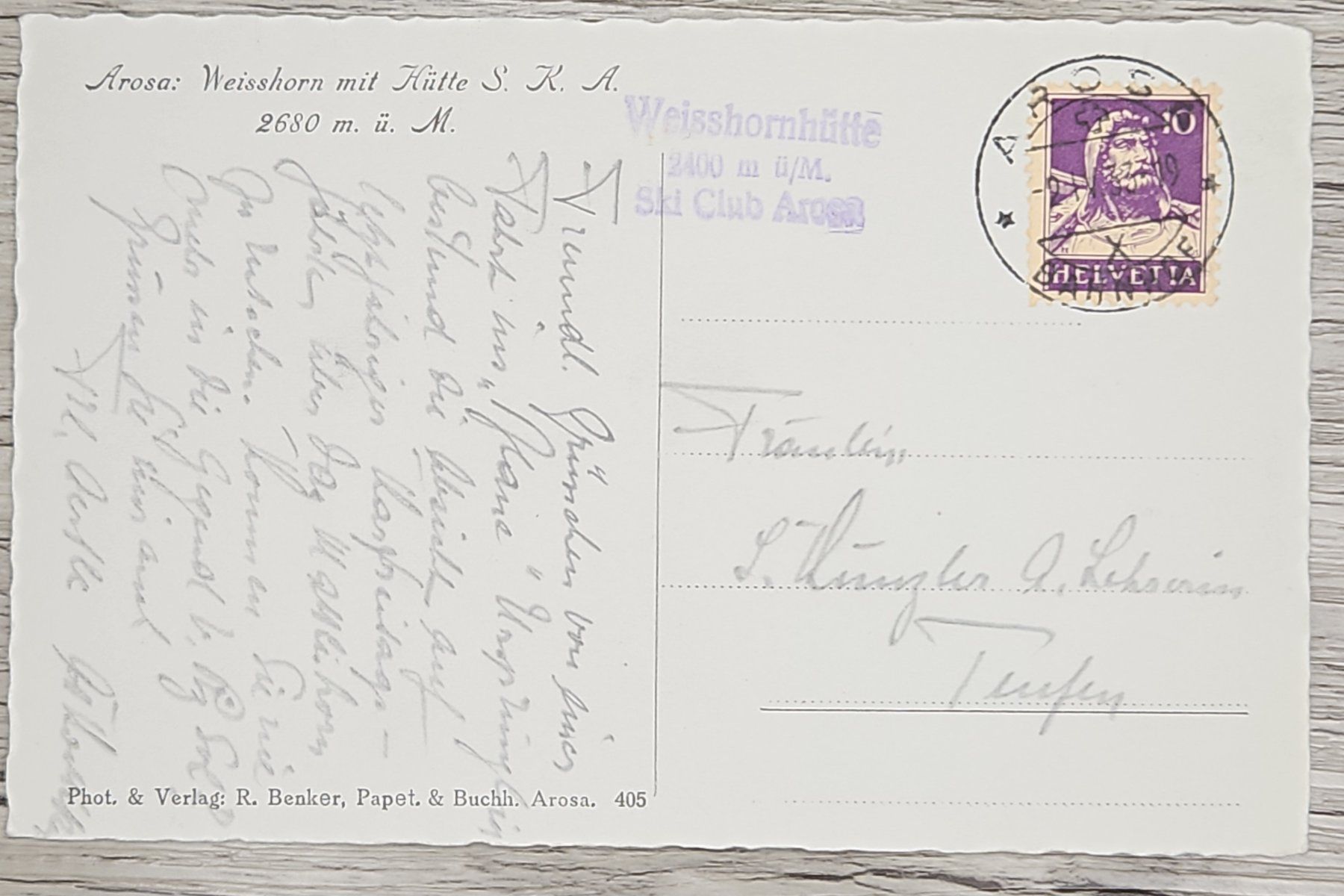 Tutti i francobolli: CL22 Carte Postale + Timbre Suisse 1933 – Usato da Cousset venduto da Patrick_Collections 1