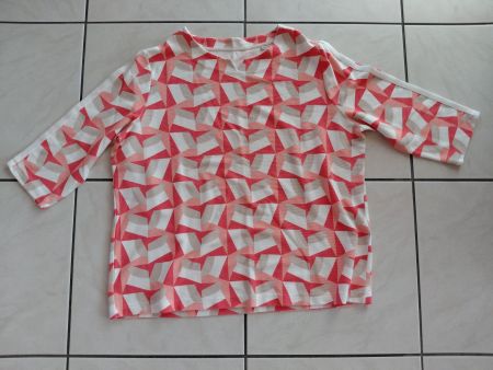 Damen T-Shirt Bonita gemustert rot weiss Grösse XXL