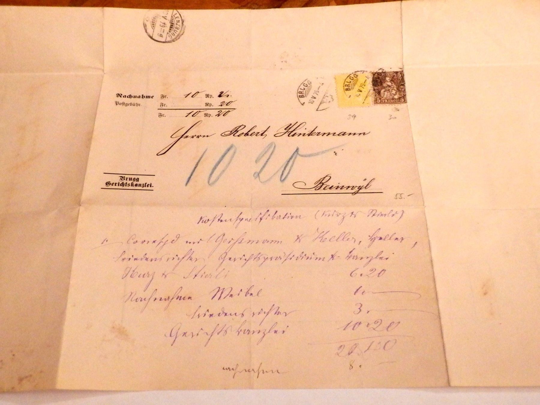 Tous les timbres: ZNr.39/30,  Brief mit Mischfrankatur, – D'occasion à Ueberstorf par dinbau 6