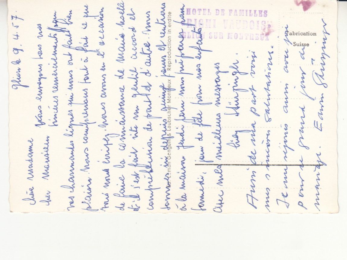 Cartoline postali: Glion 1957 – Usato da Bürglen TG venduto da StampGraf 1