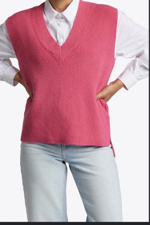 Rich & Royal Strickweste pink V-Ausschnitt 