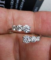 Bague argent avec diamant de moissanite 0,72 ct certifié GRA