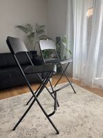 2x Barhocker, klappbar, FRANKLIN, schwarz, 63 cm