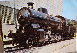 Alte Ansichtskarte: Güterzug-Dampflokomotive Typ C5/6