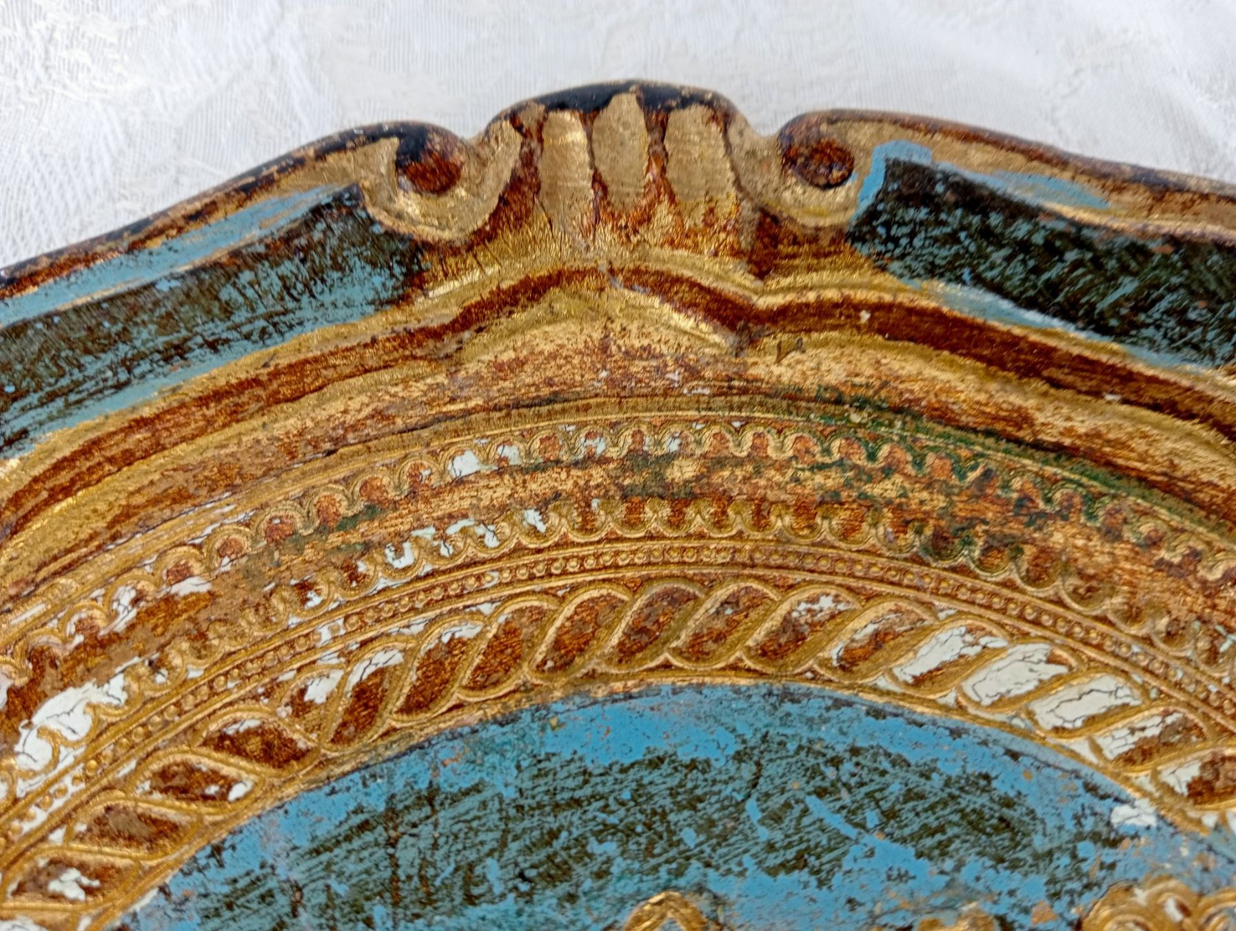 Piatti di portata: Florentiner Platte Tablett Gold - Bleu vermutlich Holz – Usato da Oberdorf BL venduto da Barocki888 3