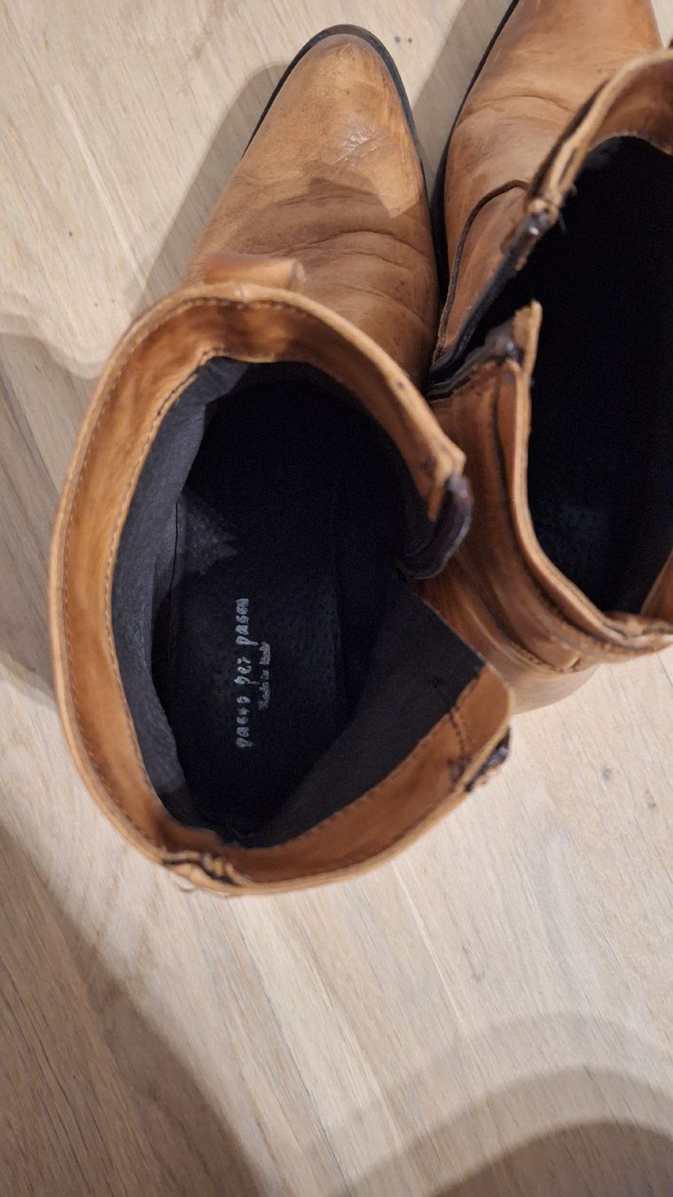Scarpe da uomo: Lederstiefeletten Gr. 41, Braun – Usato da Thayngen venduto da Sela_